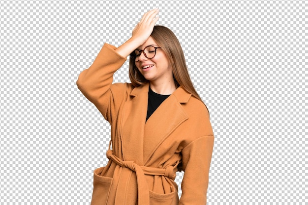 Junge blonde Frau über isolierter Chroma-Schlüssel-Hintergrund