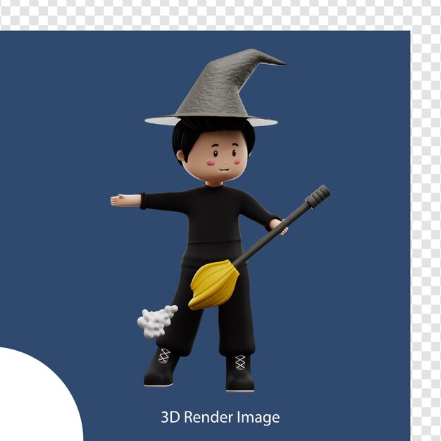 Junge Charakter Halloween 3D-Rendering