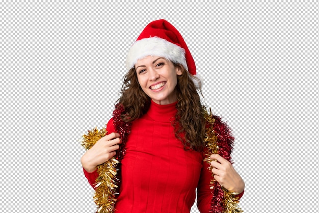 Junge Frau mit Weihnachtsmütze