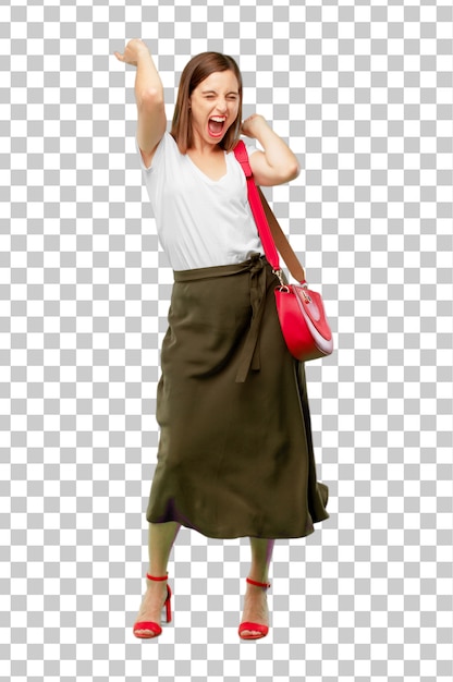 Junge hübsche und elegante Frau schneiden bereit, in Ihr zu setzen