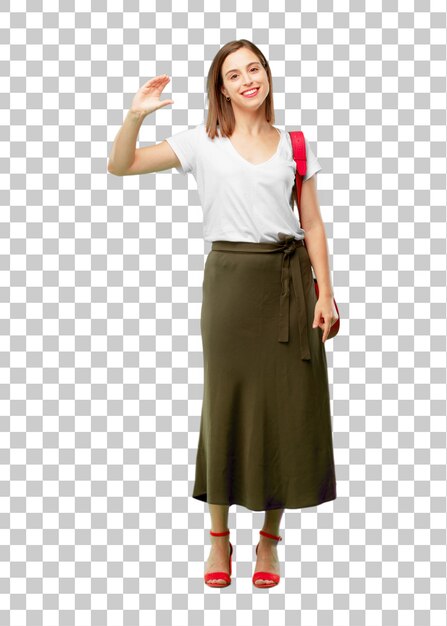 Junge hübsche und elegante Frau schneiden bereit, in Ihr zu setzen
