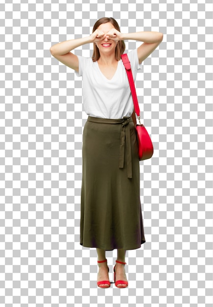 Junge hübsche und elegante Frau schneiden bereit, in Ihr zu setzen