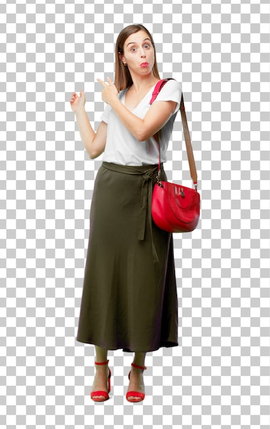 Junge hübsche und elegante Frau schneiden bereit, in Ihr zu setzen