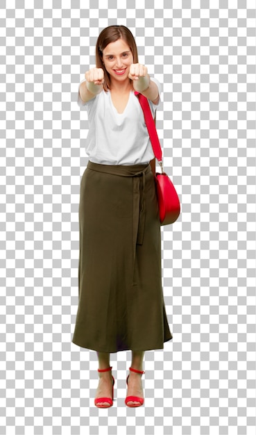 Junge hübsche und elegante Frau schneiden bereit, in Ihr zu setzen