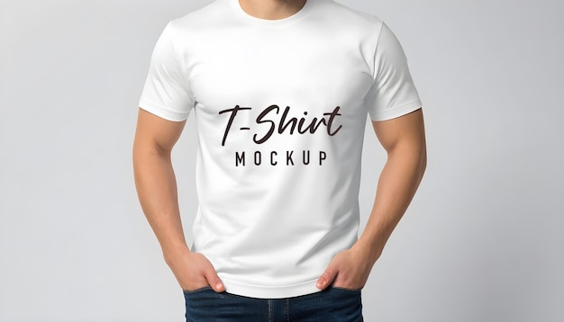 Junge Mann mit weißem T-Shirt