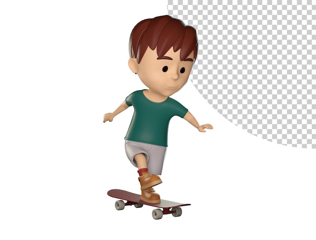 PSD junge mit skateboard