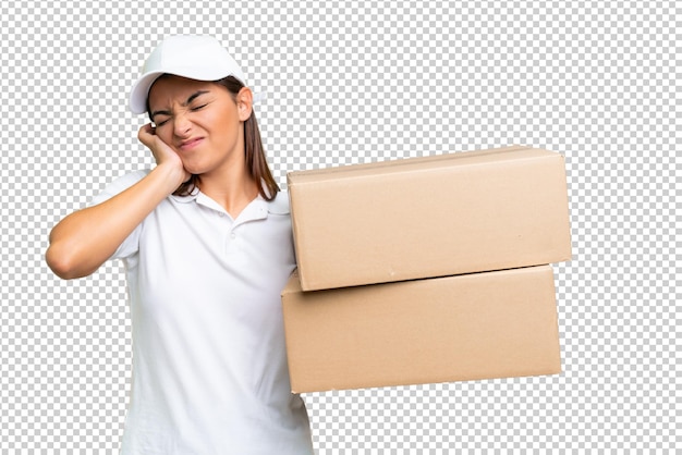 Junge schöne Frau über isolierter Chroma-Schlüssel-Hintergrund