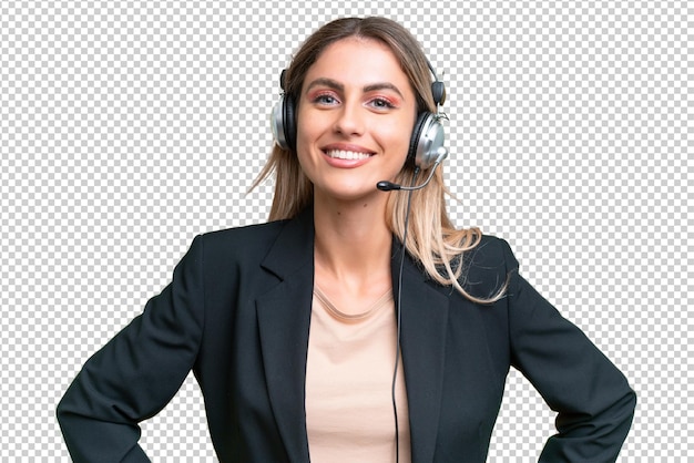 Junge uruguayische Frau über isoliertem Hintergrund