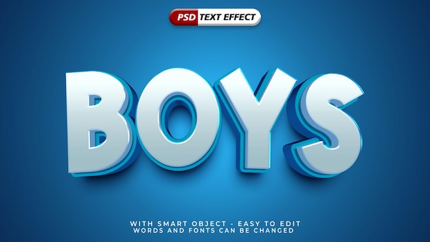 Jungen-Text 3D-Stil-Effekt