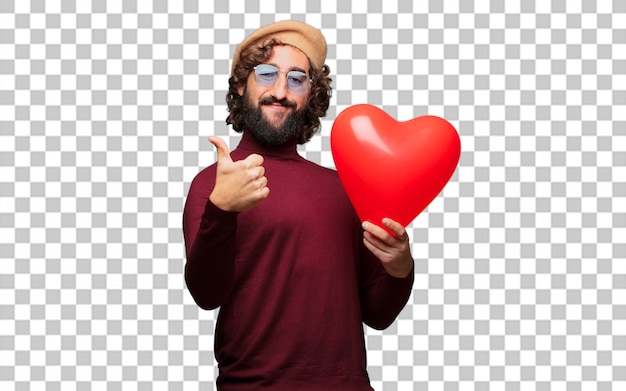 Junger verrückter Mann in der Liebe
