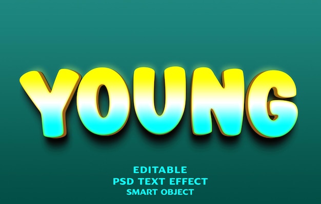 junges 3D-Text-Effekt-Design