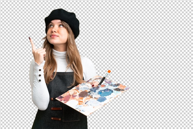 Junges Mädchen über isolierter Chroma-Schlüssel-Hintergrund