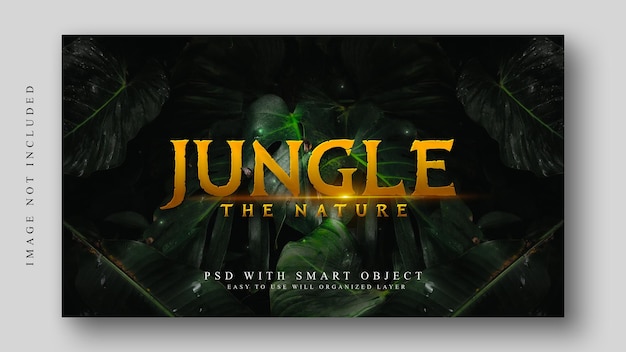 PSD jungle l'effet de texte du titre cinématographique de l'aventure