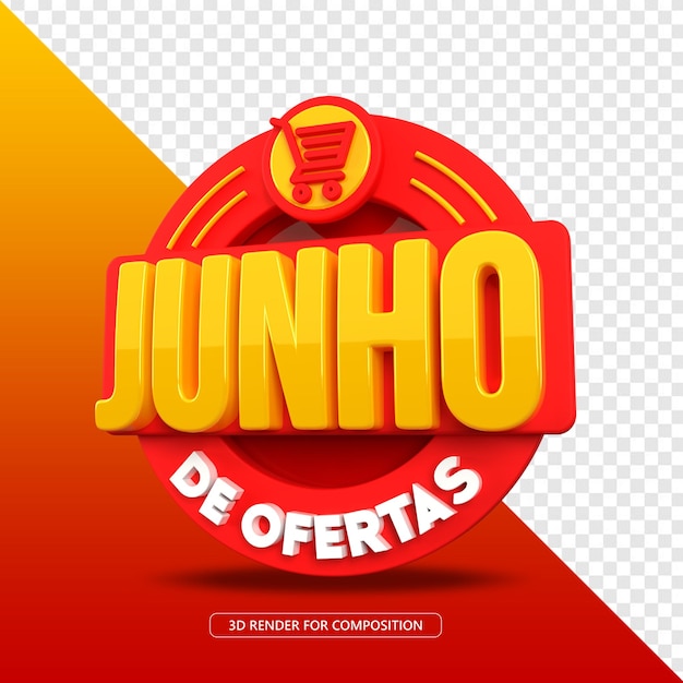 PSD junho oferece selo 3d para composição