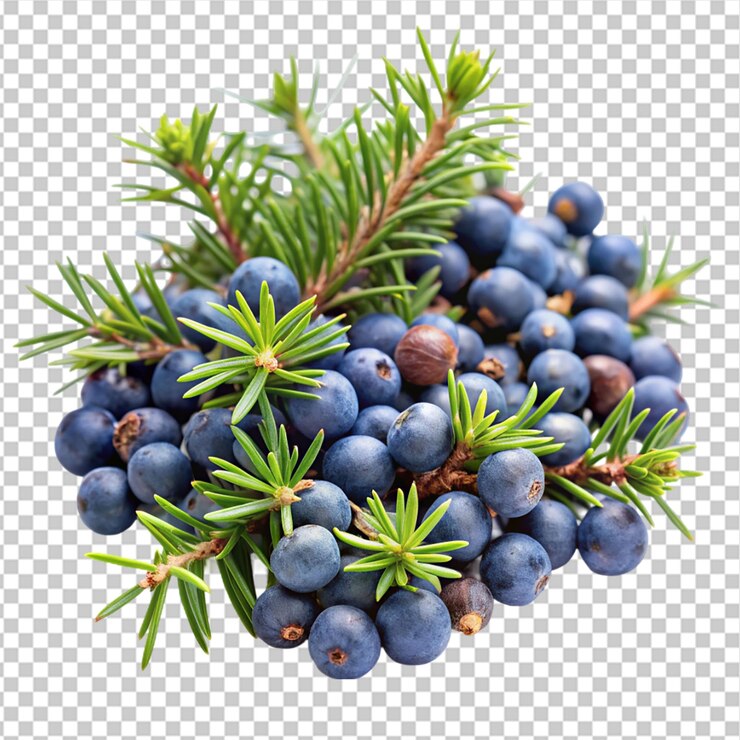 PSD juniper berries on transparent background