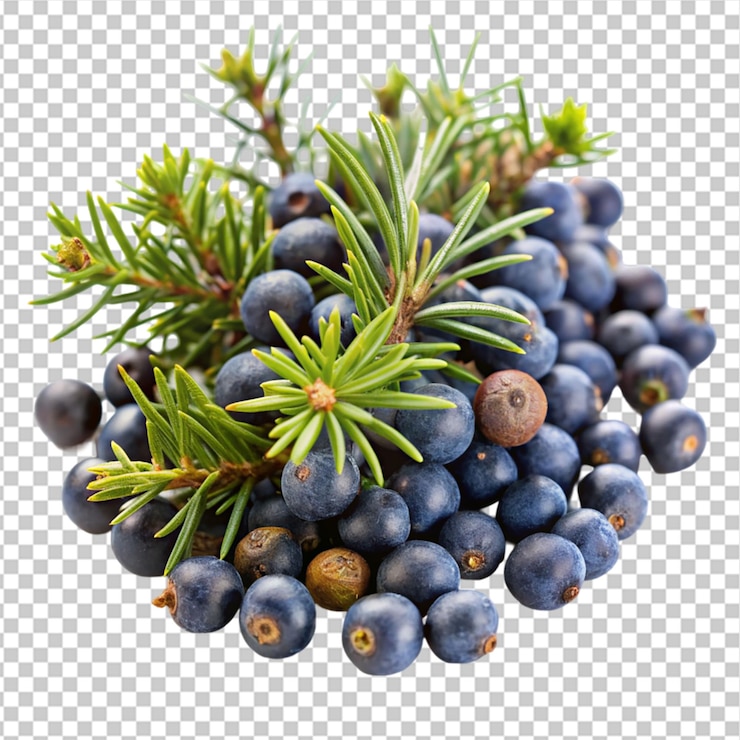 PSD juniper berries on transparent background