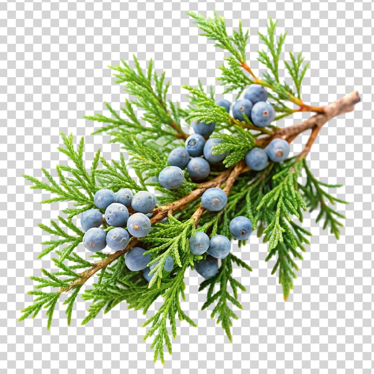 PSD juniper branch isolated on transparent background