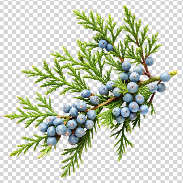 PSD juniper branch isolated on transparent background