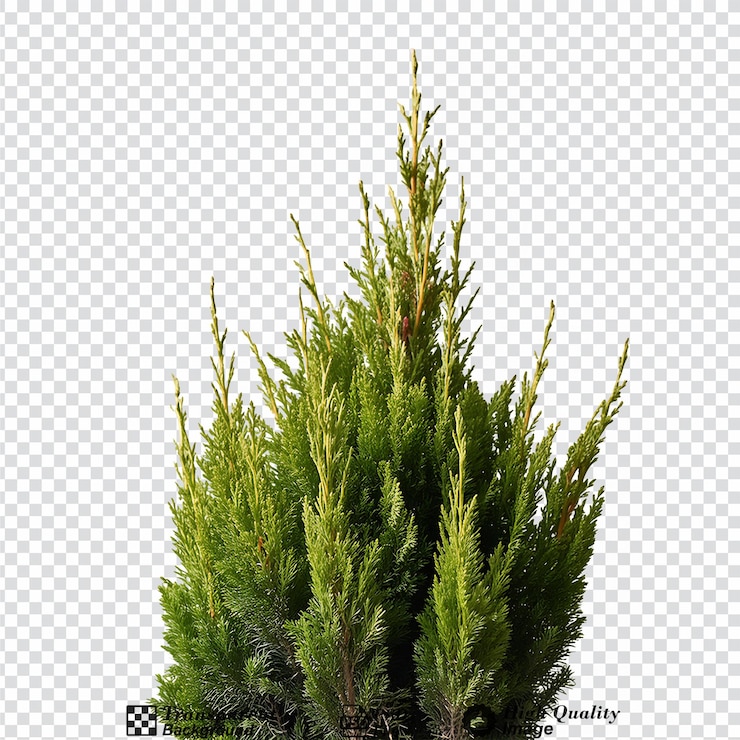 PSD juniperus chinensis isolated on transparent background