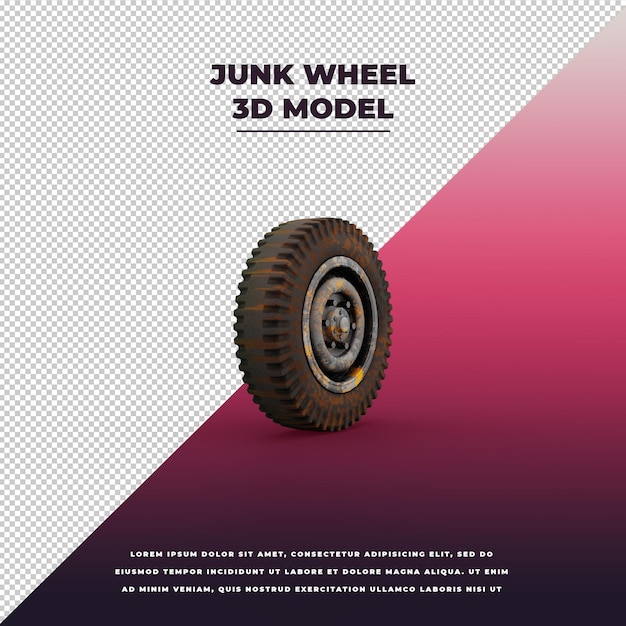 Junk Wheel 3D isolé