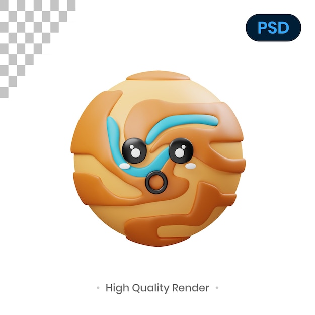 Júpiter 3D Render Ilustración PSD Premium