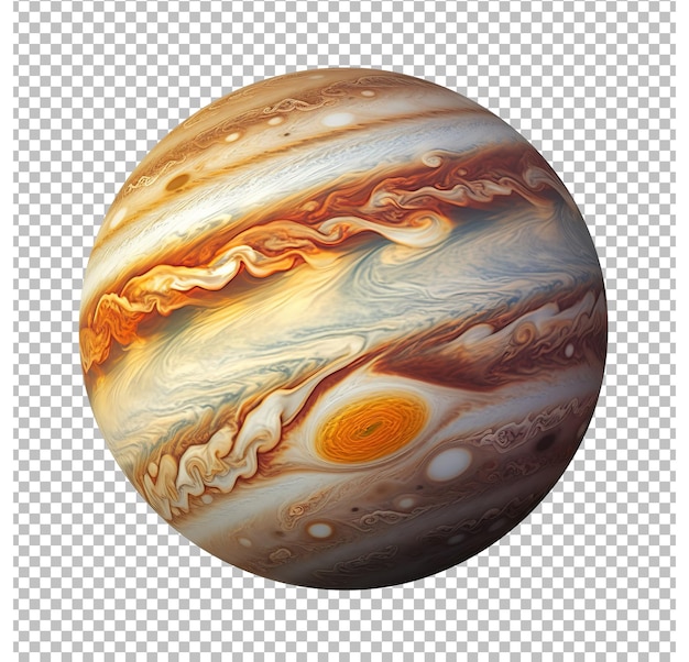 PSD júpiter isolado em um fundo branco ilustração 3d júpiter planeta png fundo.