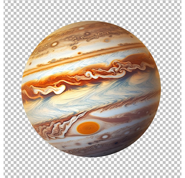 PSD jupiter isolé sur un fond blanc illustration 3d planète jupiter arrière-plan png.