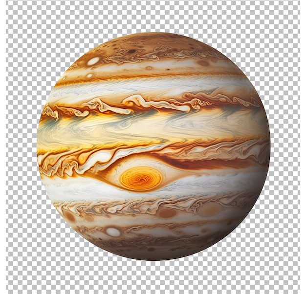 Jupiter isoliert auf einem weißen Hintergrund 3D-Illustration Jupiter Planet png Hintergrund.
