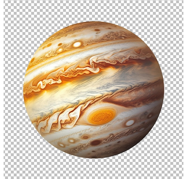 PSD jupiter isoliert auf einem weißen hintergrund 3d-illustration jupiter planet png hintergrund.