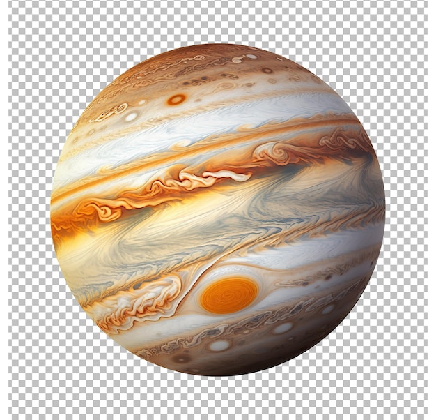 PSD jupiter isoliert auf einem weißen hintergrund 3d-illustration jupiter planet png hintergrund.