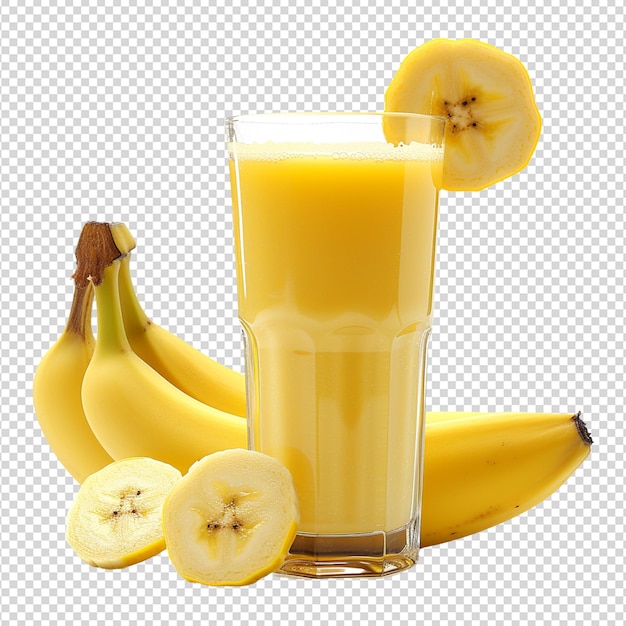 PSD jus de banane isolé sur blanc