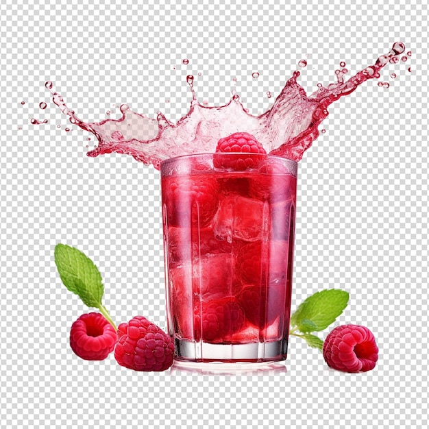 PSD jus de framboise isolé sur un fond blanc transparent