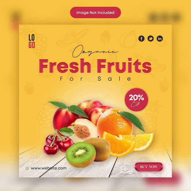 Jus De Fruits Mélangés Post Dempalte Sur Les Réseaux Sociaux.