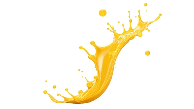 jus d'orange éclaboussé saveur fruitée avec des gouttelettes découpées