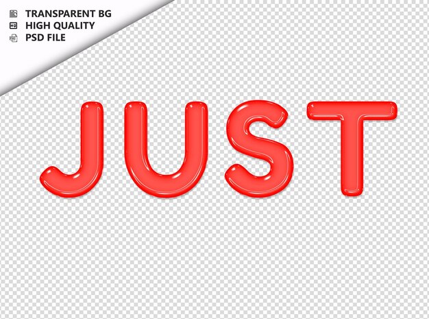 PSD juste la typographie le texte rouge le verre brillant le psd transparent