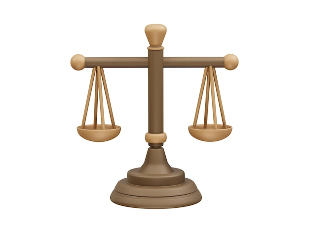 Justiz-Symbol 3D-Illustration