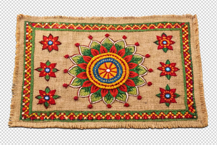 Jute Nakshi Kantha Table Mat Handmade Elegant Home Decor