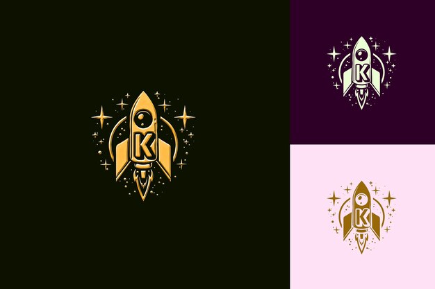 K con letra estilo de diseño de logotipo retro con K en forma de R Naturaleza colecciones vectoriales abstractas