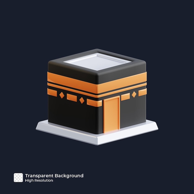Kaaba 3D-Renderillustration isolierte Premium-PSD
