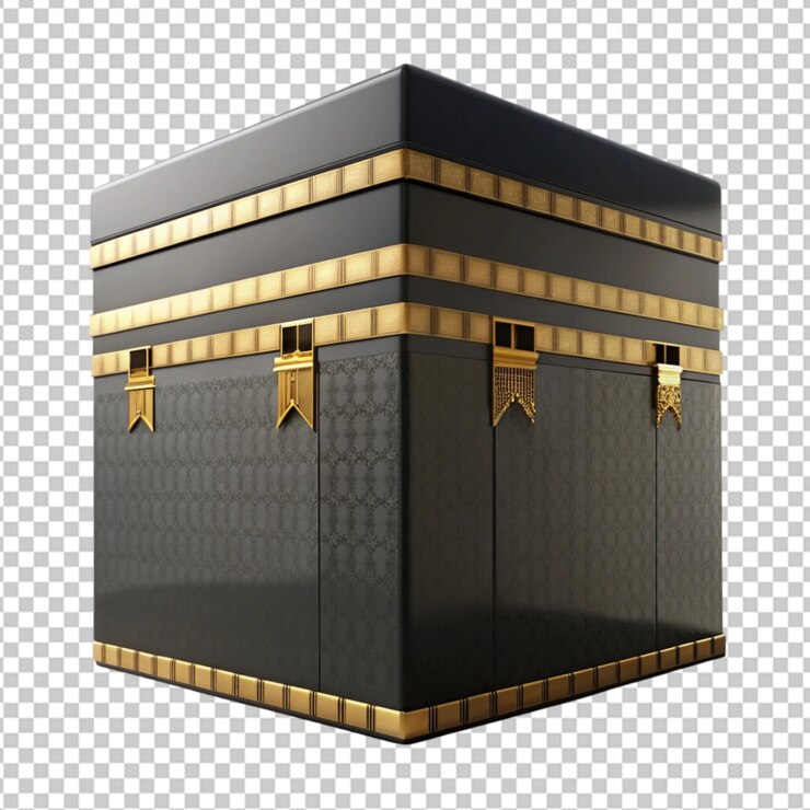 PSD kabba sharif de color negro en forma 3d