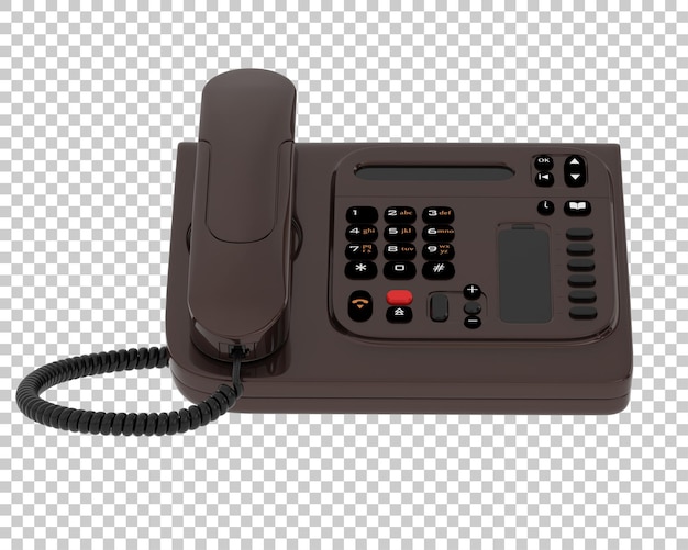Kabel-Telefon isoliert auf durchsichtigem Hintergrund 3D-Rendering-Illustration