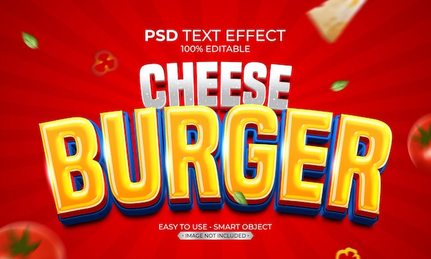 KÄSE-BURGER-CARTOON-STIL TEXTEFFEKT