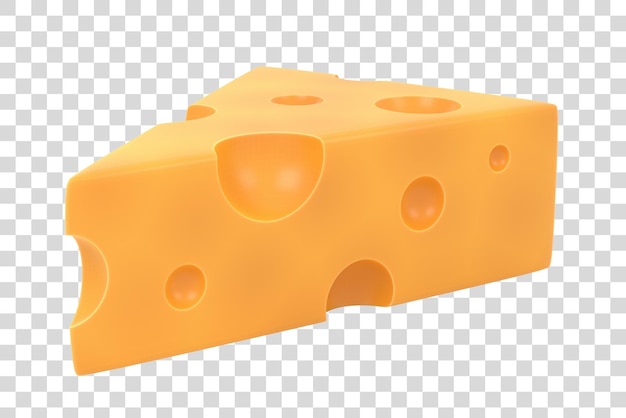 Käse isoliert auf weißem Hintergrund 3D-Renderdarstellung