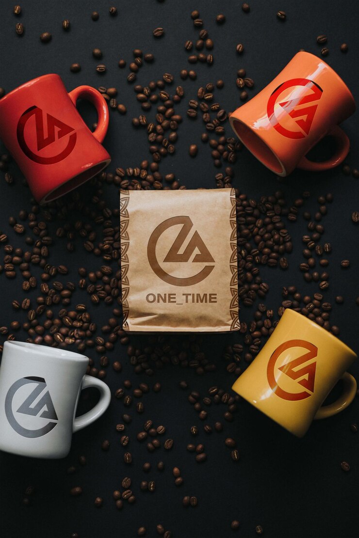 PSD kaffee 4 tassen mock-ups