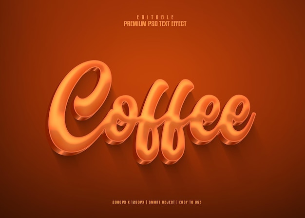 PSD kaffee bearbeitbare premium 3d-psd-text-effekt