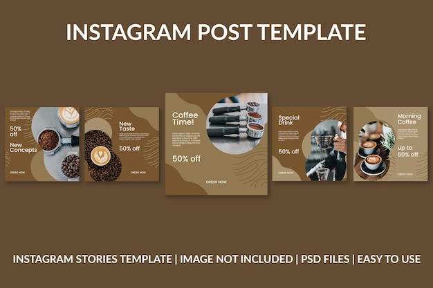 Kaffee Instagram Post Design-Vorlage