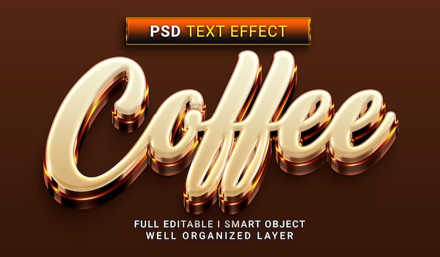 Kaffee psd texteffekt