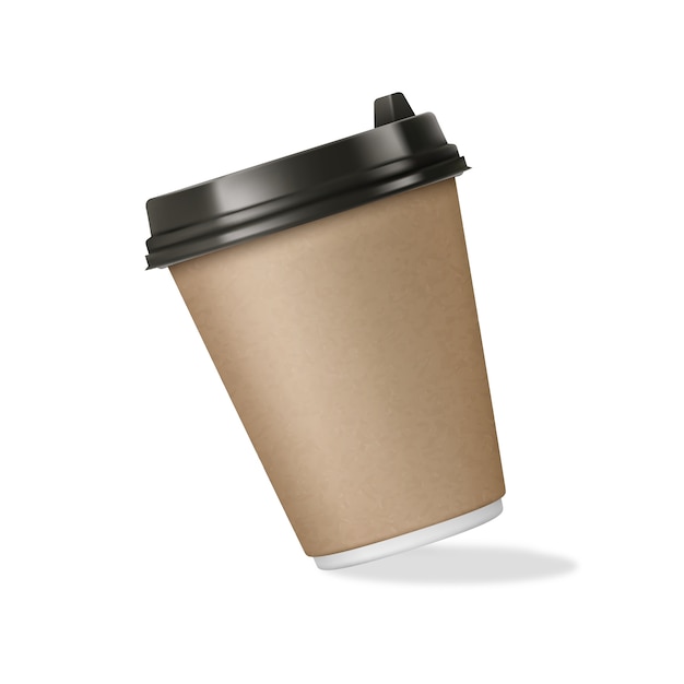 Kaffee realistisch zum mitnehmen isoliert