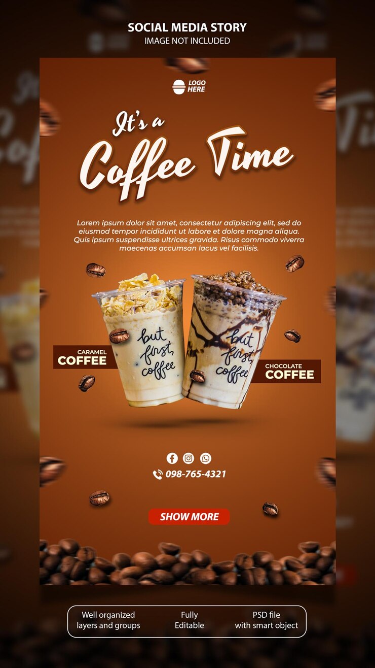PSD kaffee trinken social-media-geschichte