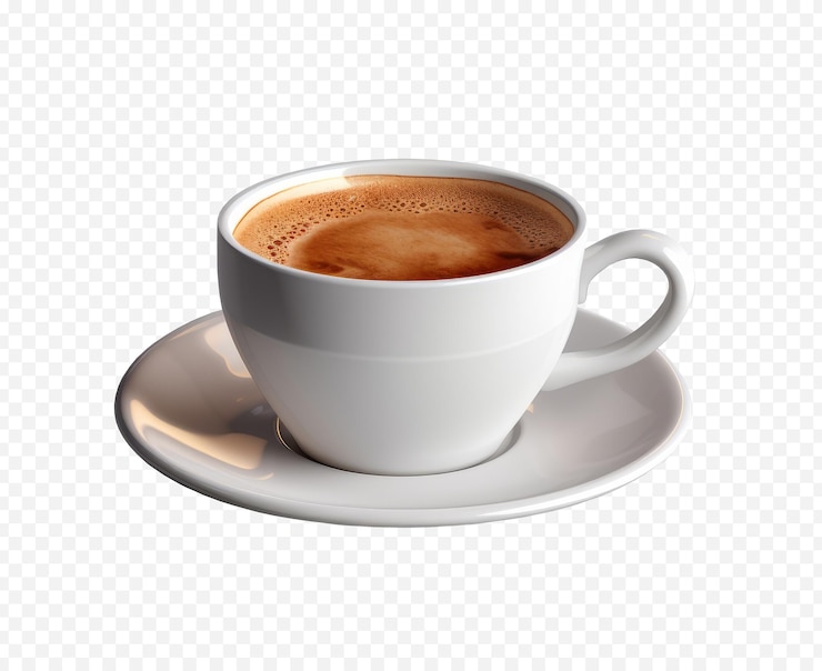PSD kaffeebecher isoliert auf transparentem hintergrund